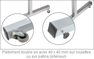 Piètement double en aluminium