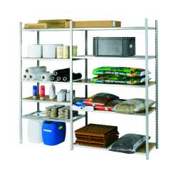 Rayonnage Icare 2000mm Galvanisé – 5 Tablettes, L 1240mm