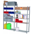Rayonnage Icare -Tablettes tubulaires galvanisées - L 1240 mm