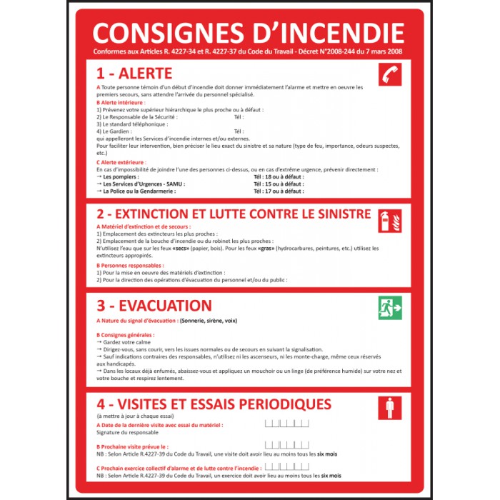 Affichage obligatoire - Sécurité - Protection - Premiers secours Affichage obligatoire - Sécurité - Protection - Premiers secours